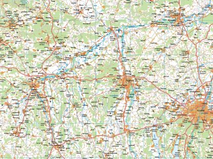 Mapa Alemania sur carreteras enmarcado plastificado