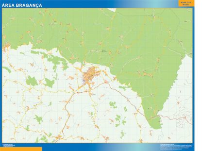 Mapa Braganca área urbana enmarcado plastificado