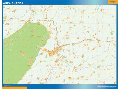 Mapa Guarda área urbana enmarcado plastificado