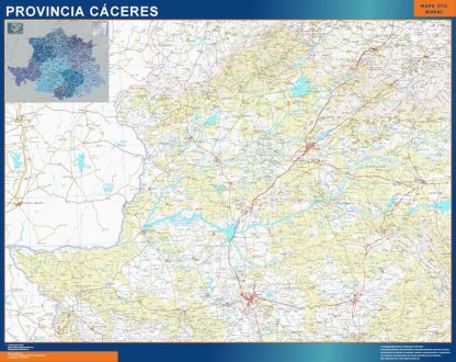 Mapa Provincia Caceres enmarcado plastificado