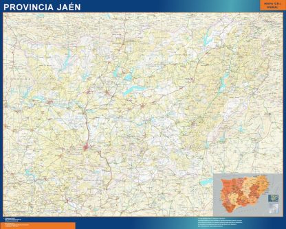 Mapa Provincia Jaen enmarcado plastificado