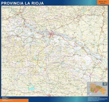 Mapa Provincia La Rioja enmarcado plastificado