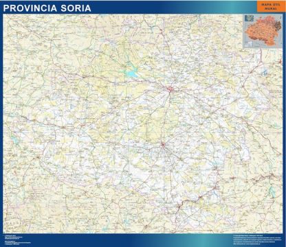 Mapa Provincia Soria enmarcado plastificado