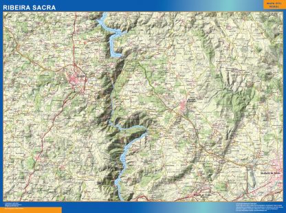 Mapa Ribeira Sacra enmarcado plastificado