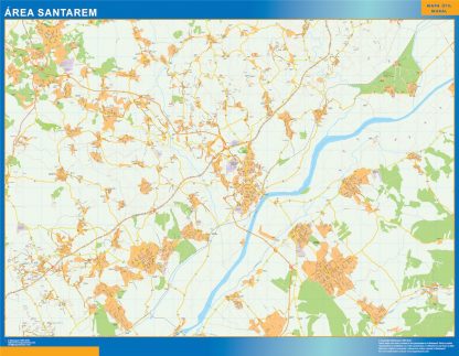 Mapa Santarem área urbana enmarcado plastificado