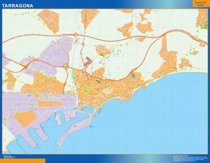 Mapa Tarragona callejero enmarcado plastificado