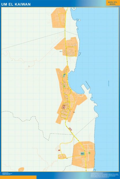 Mapa Um el Kaiwan enmarcado plastificado