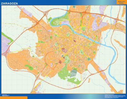 Mapa Zaragoza callejero enmarcado plastificado