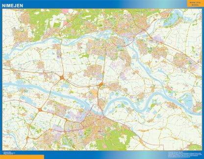 Mapa de Nimejen enmarcado plastificado